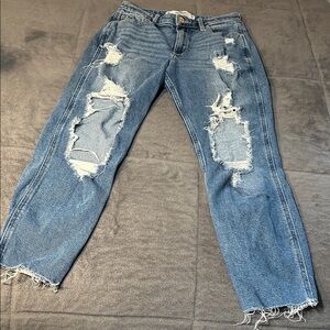 Hollister Blue Distressed Boyfriend Jeans